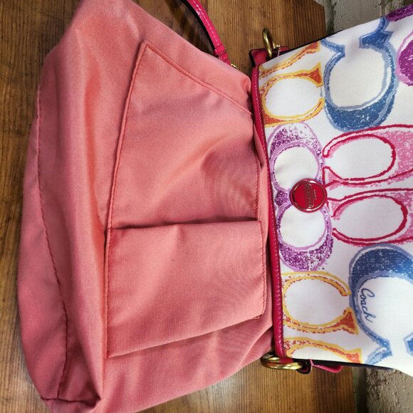 Euc Rare Coach Scribble Multi-Color Crossbody Bag Purse - Picture 12 of 13